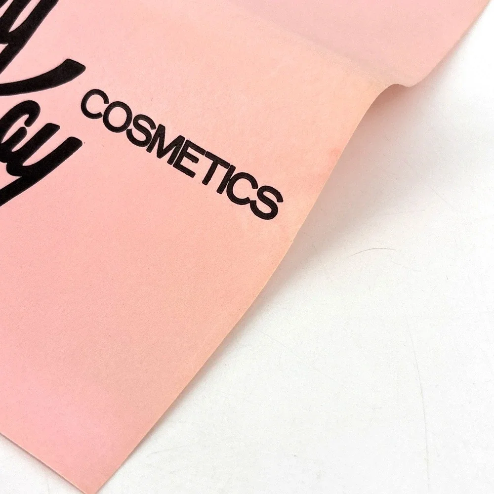 Vintage Mary Kay Cosmetics 60s 70s Pink Paper Makeup Bag Black Logo 30 Total